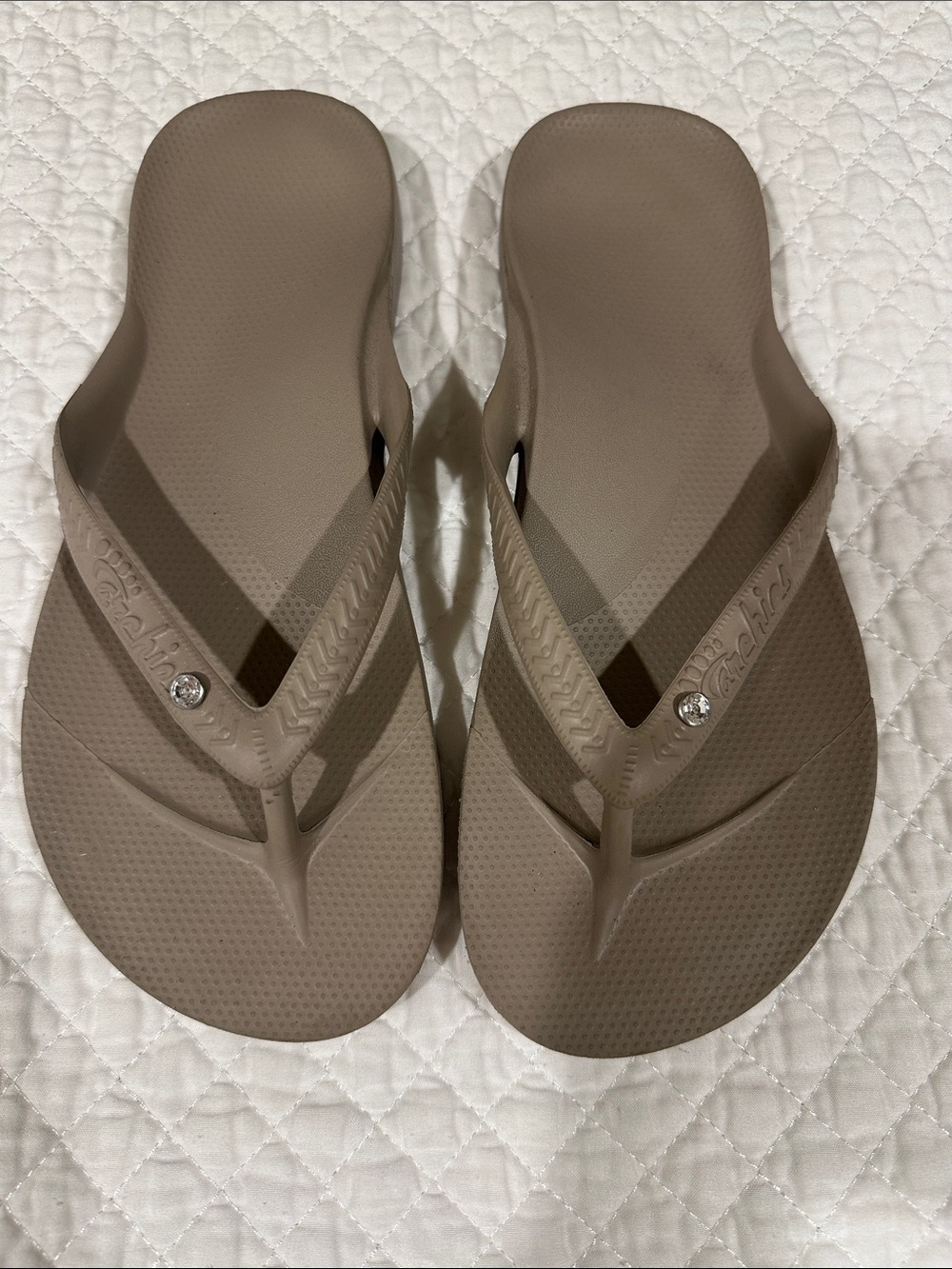 Crystal taupe Comfort Foam Flip Flops Sandals -